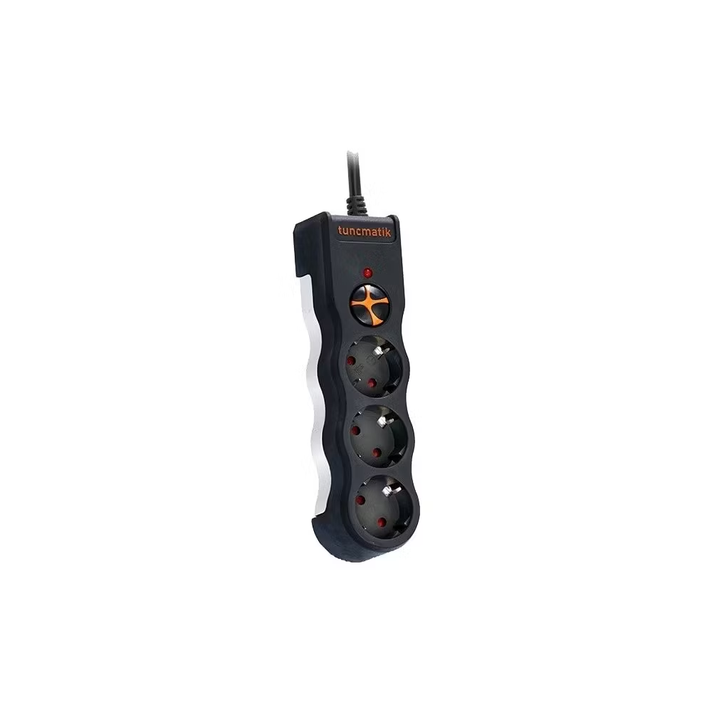 TUNÇMATİK 1.5metre POWERSURGE TSK19010 PLUG-1050 3'li Siyah Priz