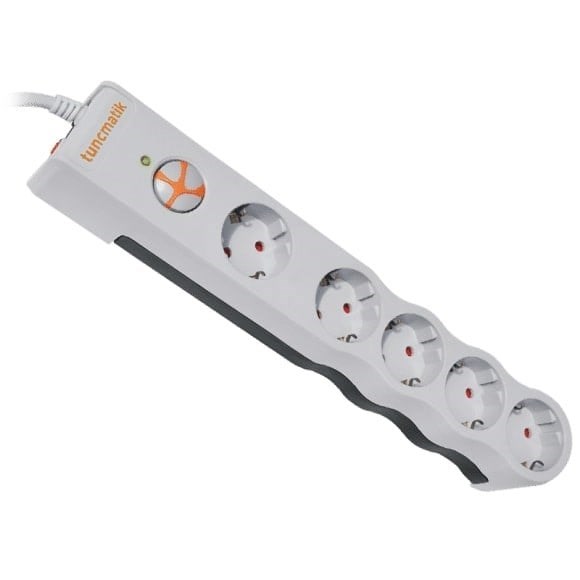 TUNÇMATİK POWERSURGE TSK6134 1050 JOULES 5'Lİ BEYAZ /1.5M AKIM KORUMALI PRİZ