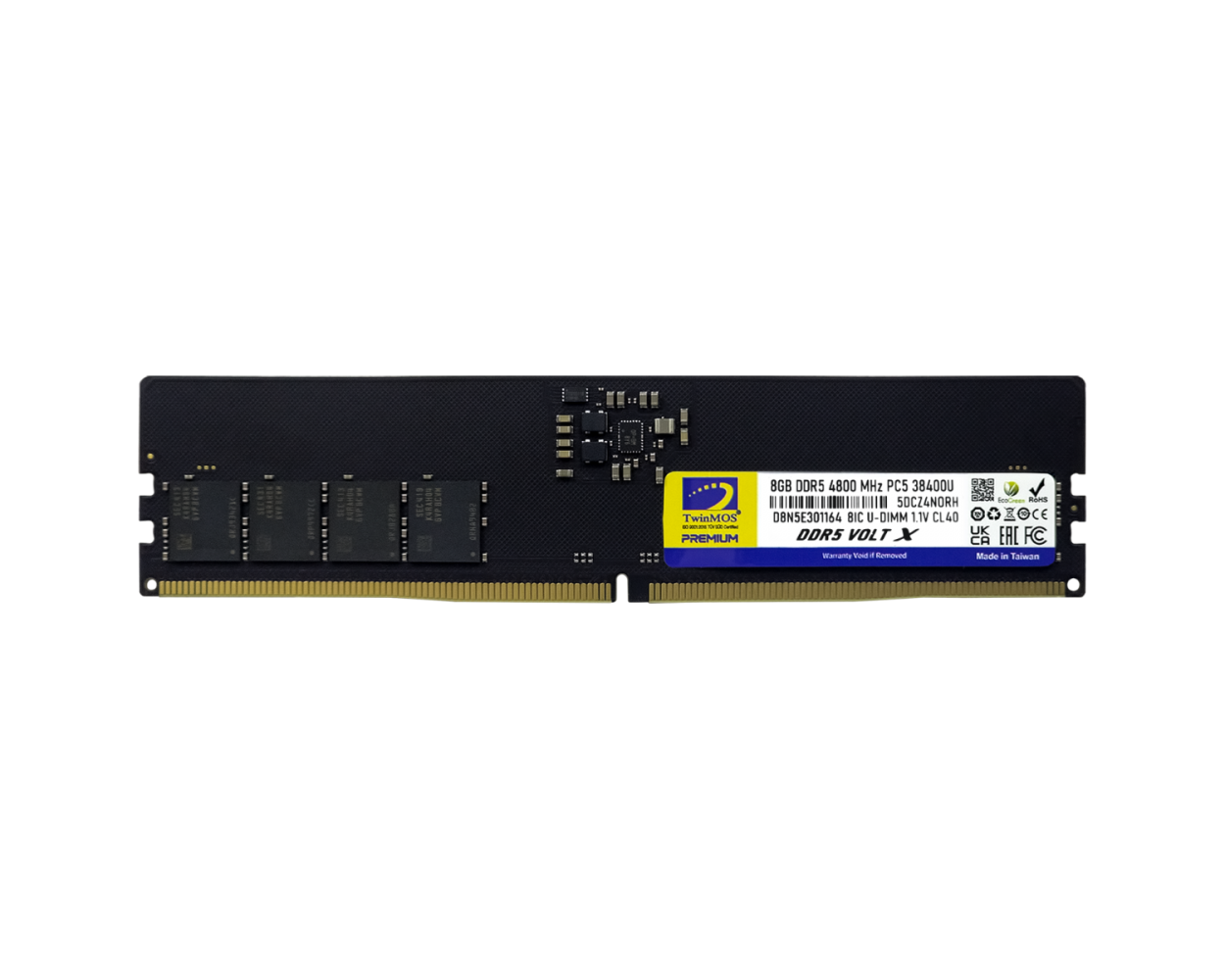 TWINMOS 8GB DDR5 4800MHZ CL40 PC RAM VOLTX TMD58GB4800U40