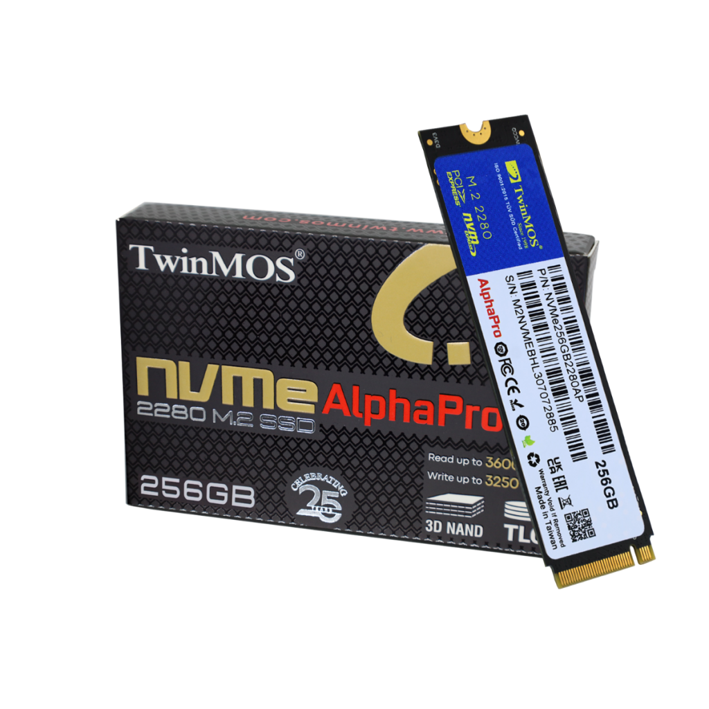 TwinMOS NVMe256GB2280AP, AlphaPro, 256GB, 3600-3250Mb/s, Gen3, NVMe PCIe M.2 2280, SSD,  TLC, 3DNAND