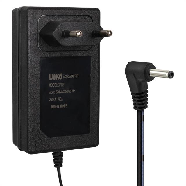 Weko WK-37909 9 Volt - 3 Amper 3.5*1.35 Mm Uçlu Yerli Üretim Priz Tipi Adaptör