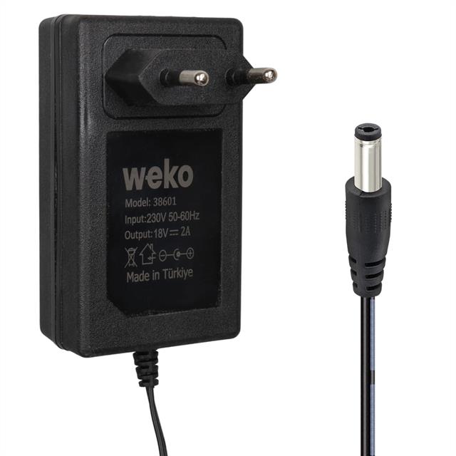 Weko WK-38601 18 Volt - 2 Amper 5.5*2.5 Mm Uçlu Yerli Üretim Priz Tipi Adaptör