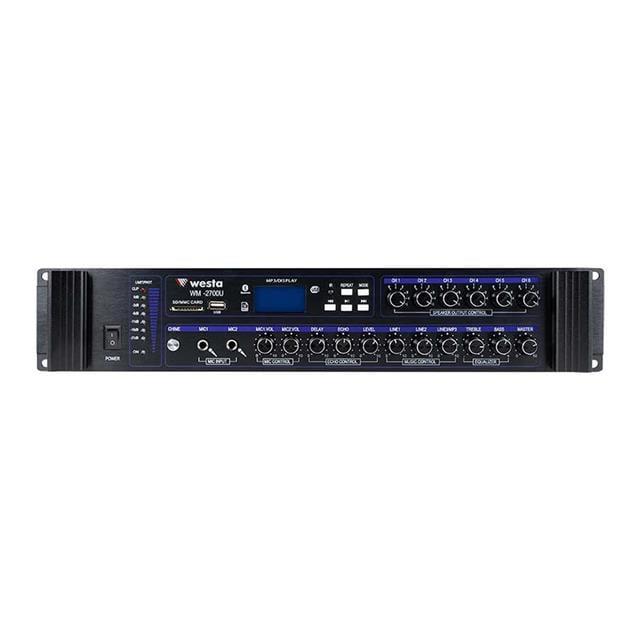 Westa WM-2700U 700W USB/BT/SD 6 Bölgeli Hat Trafolu Mikser Amfi - Anfi