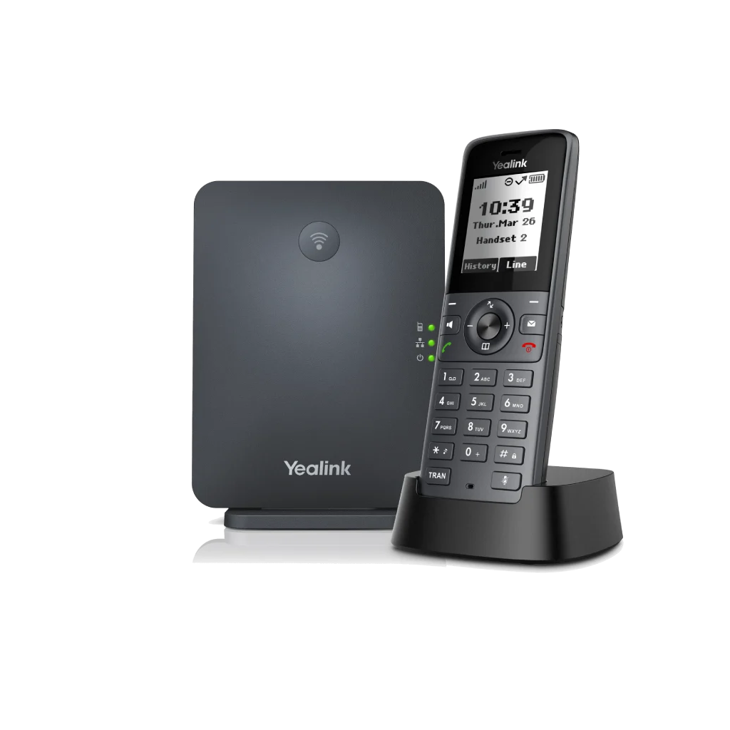 YEALINK W71P, W71H Dect Telefon ile W70B Baz İstasyonu, Kablosuz IP TELEFON, Siyah, 1.8