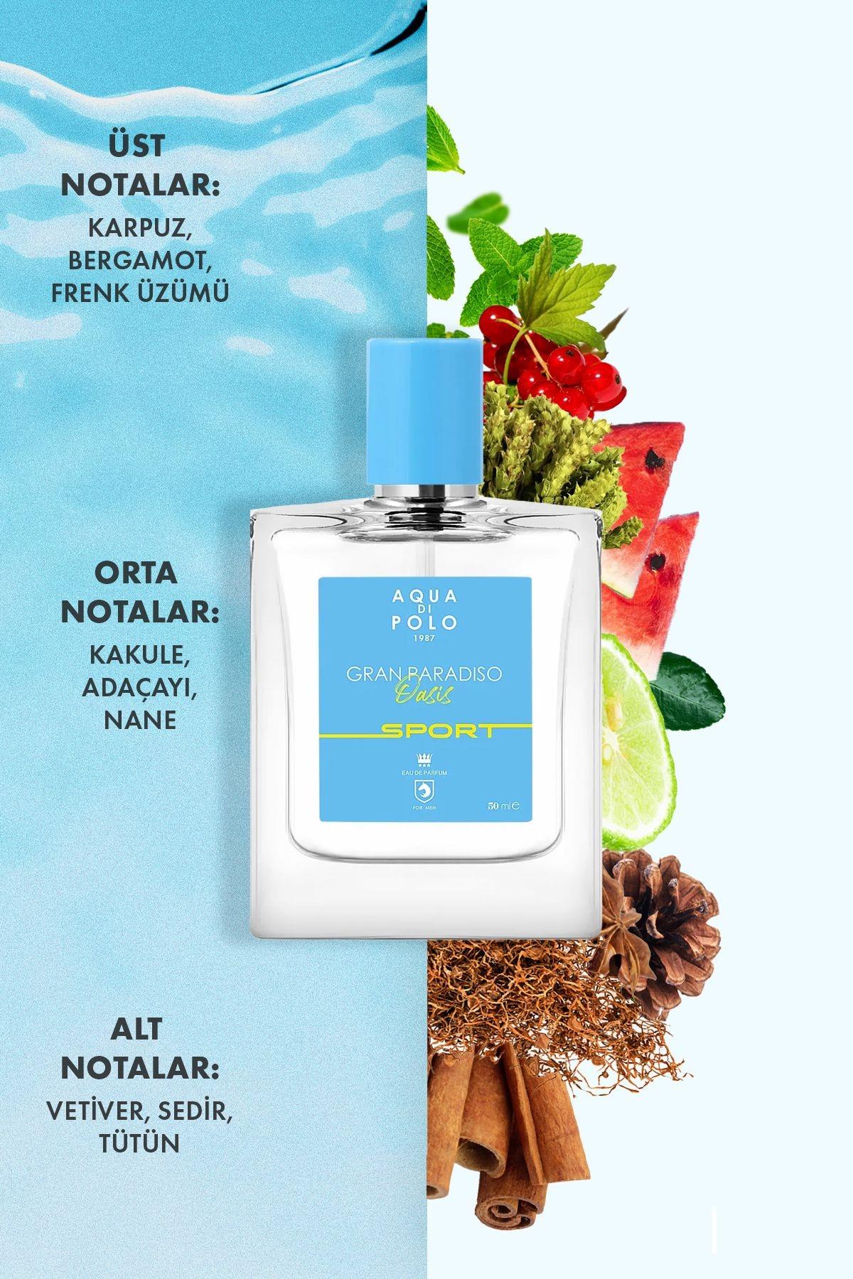 Aqua di Polo 1987 APCN000511 Gran Paradiso Oasis Sport EDP 50 ml Erkek Parfüm
