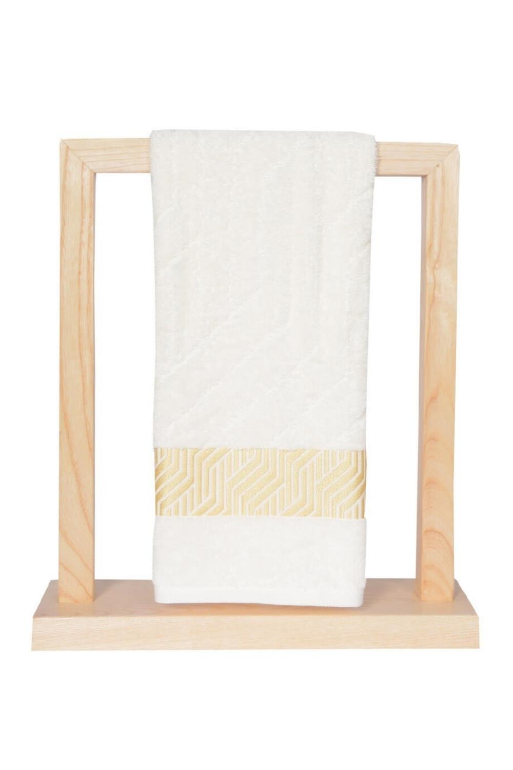 Vos Versa Bursa Varak Serisi 50x90cm %100 Pamuk 4lü Yüz Havlusu Beyaz VVHM0020