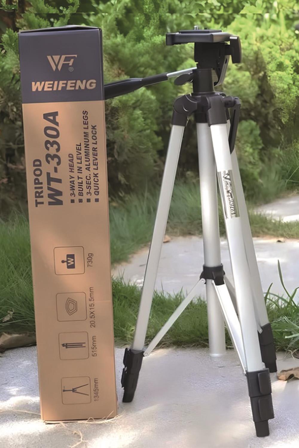 Vos Versa WT330A Tripod Profesyonel Cep Telefonu ve Kamera için Katlanır Ayaklı Su Terazili 135 Cm Taşıma Çantalı 360 ° / 90 °