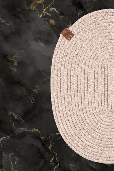 Vos Versa Amerikan Servis Tekli Supla Lux Sunum Tabak Altlığ - Oval Bej VVHM0037