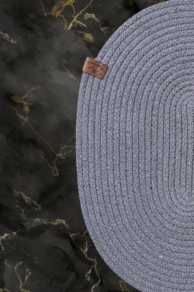 Vos Versa Amerikan Servis Tekli Supla Lux Sunum Tabak Altlığ - Oval Gri VVHM0042