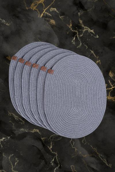 Vos Versa Amerikan Servis Tekli Supla Lux Sunum Tabak Altlığ - Oval Gri VVHM0042