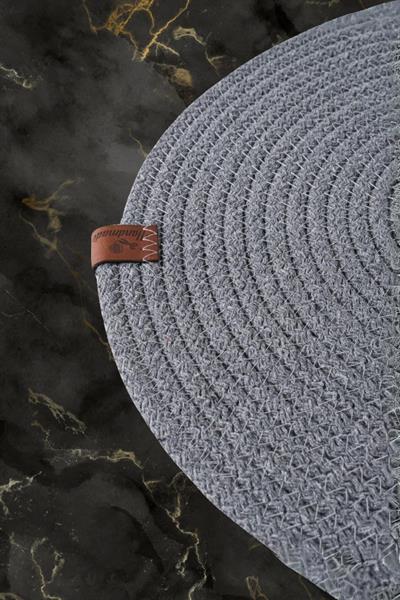 Vos Versa Amerikan Servis Tekli  Supla Lux Sunum Tabak Altlığ - Yuvarlak Gri  VVHM0044