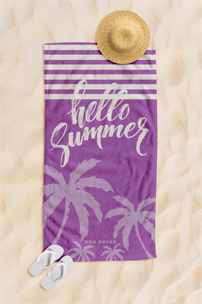 Vos Versa Dijital Baskı Kadın Boy Plaj Havlusu 75x150cm Karışık VVHM0033