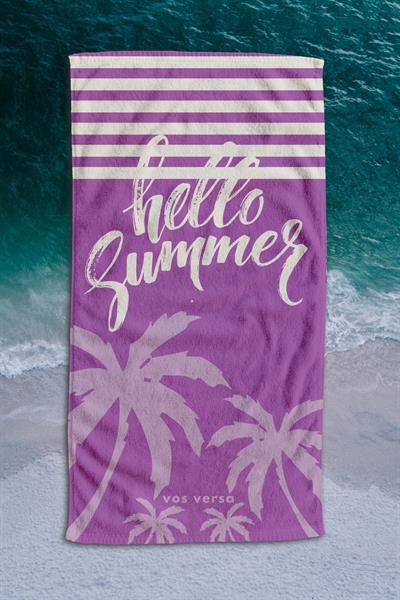 Vos Versa Dijital Baskı Kadın Boy Plaj Havlusu 75x150cm Karışık VVHM0033