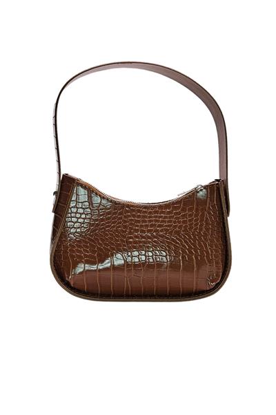 Vos Versa Kadın Baget Omuz Çanta Krokodil Desenli