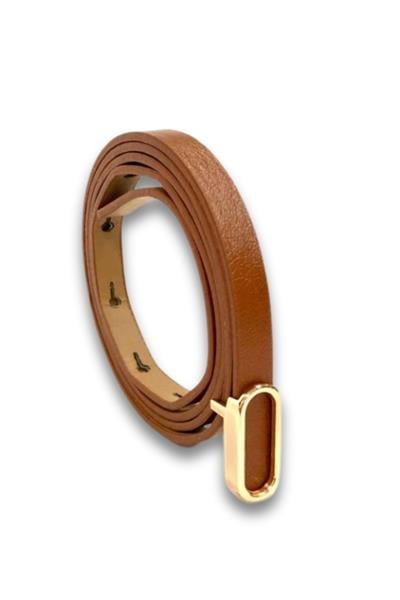 Vos Versa Oval Gold Tokalı Siyah İnce Kadın Kemeri VOSDK0219101