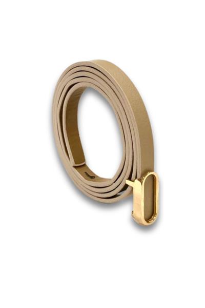 Vos Versa Oval Gold Tokalı Siyah İnce Kadın Kemeri VOSDK0219101