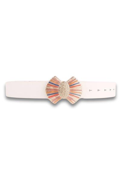 Vos Versa Renkli Mineli Gold Tokalı Siyah İnce Kadın Kemeri VOSDK0101101