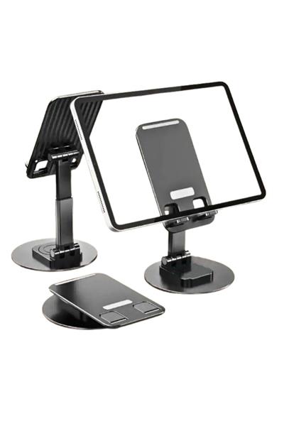 Vos Versa Telefon ile Tablet Standı Masaüstü Kaymaz Metal Kasalı 360 Derece Dönebilir ve Katlanabilir VK1013