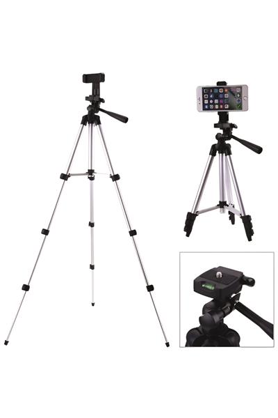 Vos Versa WT330A Tripod Profesyonel Cep Telefonu ve Kamera için Katlanır Ayaklı Su Terazili 135 Cm Taşıma Çantalı 360 ° / 90 °