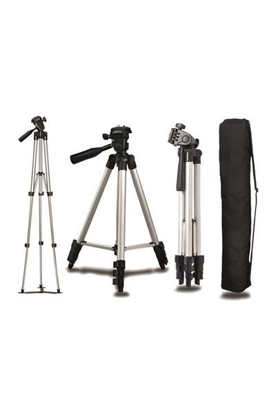 Vos Versa WT330A Tripod Profesyonel Cep Telefonu ve Kamera için Katlanır Ayaklı Su Terazili 135 Cm Taşıma Çantalı 360 ° / 90 °