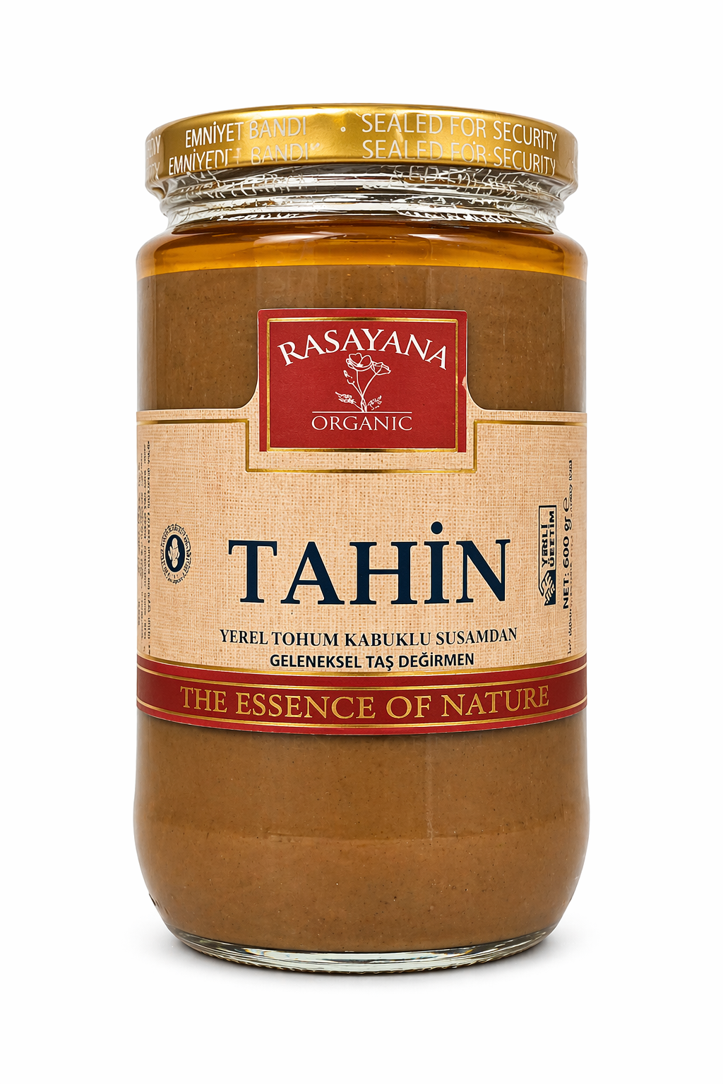 Organik Kabuklu Çifte Kavrulmuş  Tahin 600gr Rasayana