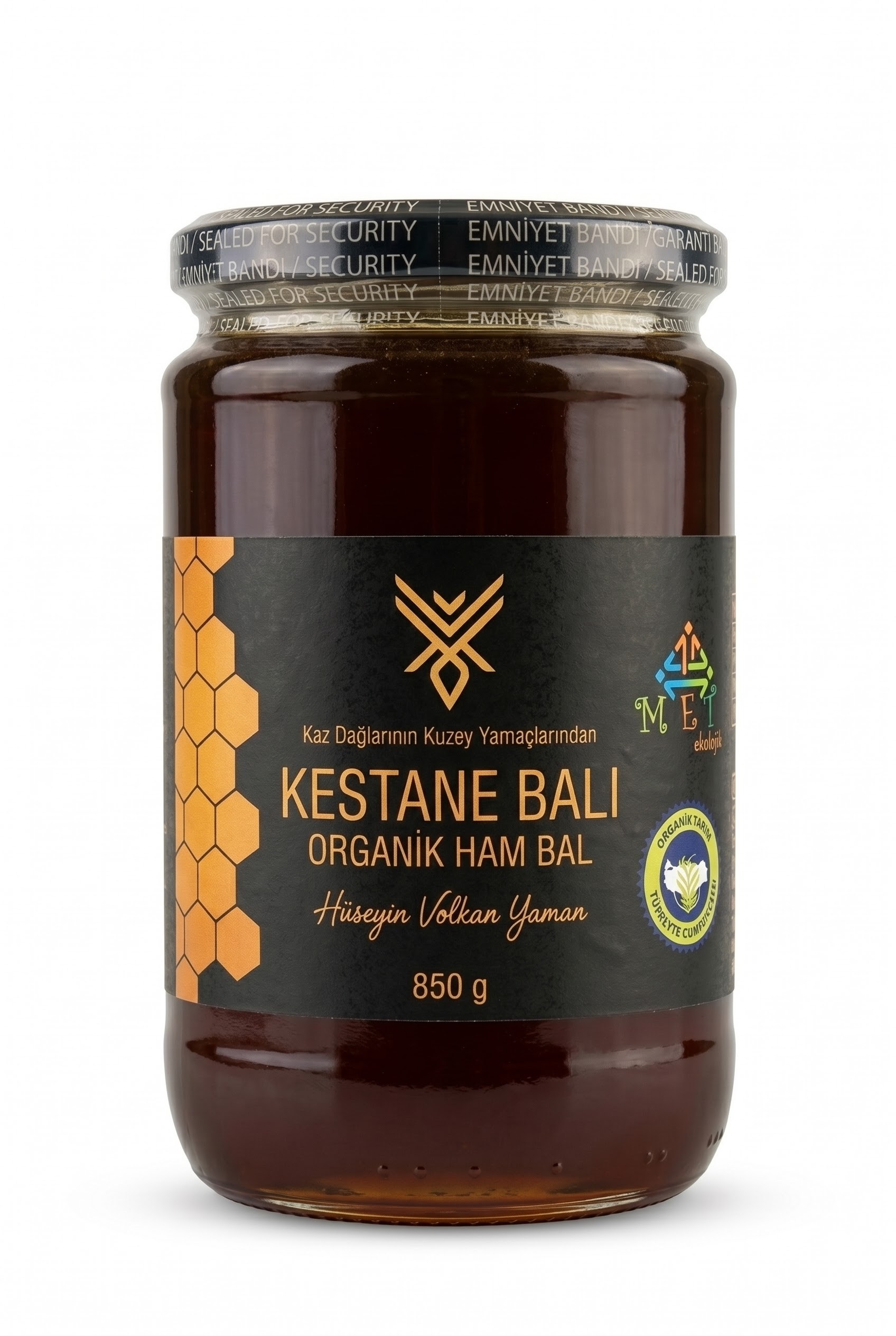 Organik Kestane Balı 850gr Kaz Dağları