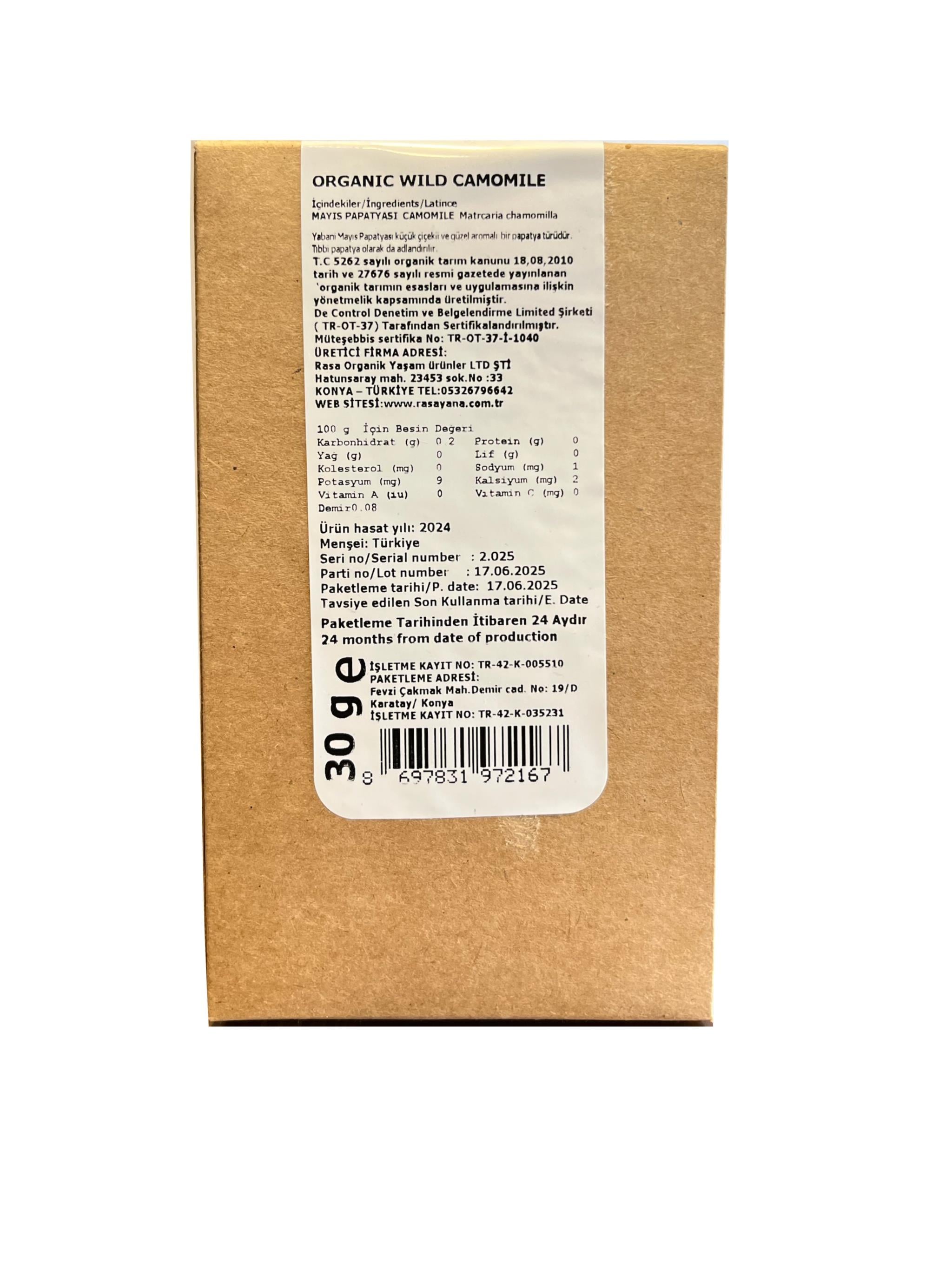 Organik Mayıs Papatyası (Tıbbi Papatya) 30gr Rasayana