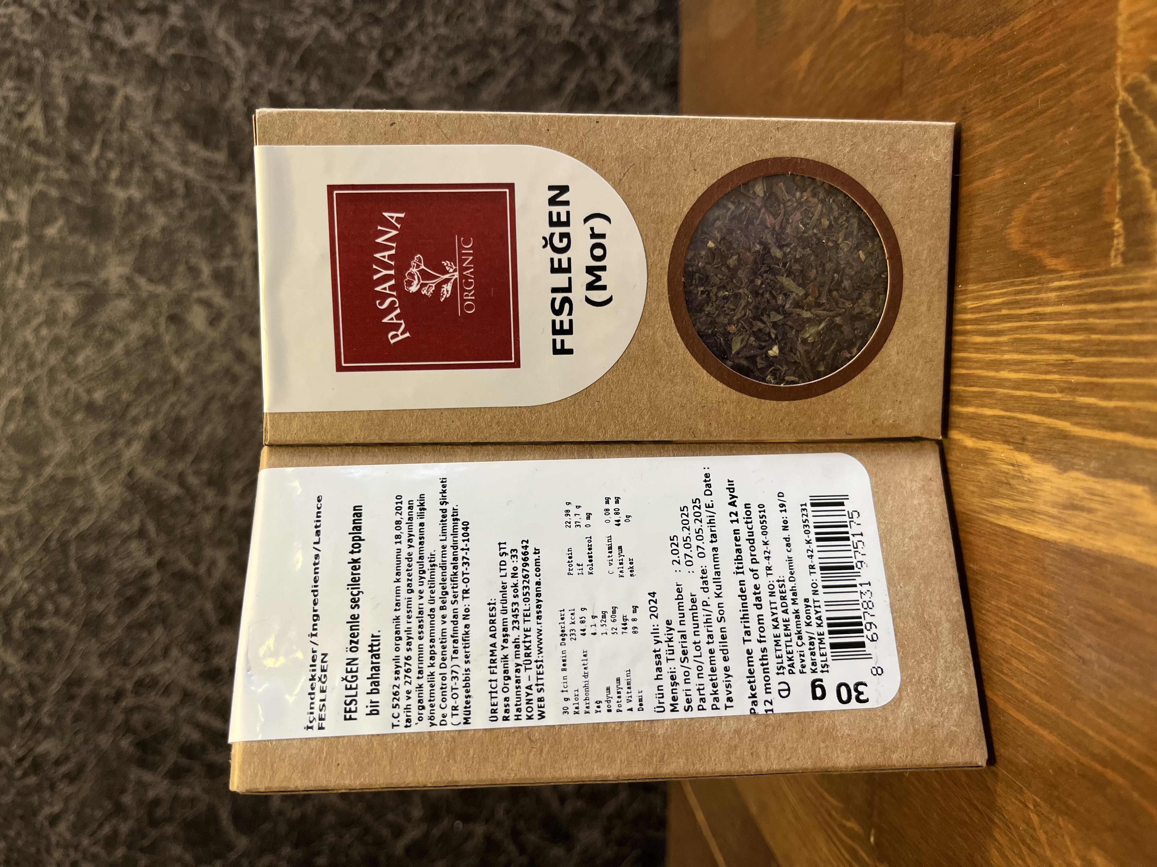 Organik Mor Fesleğen 30gr Rasayana