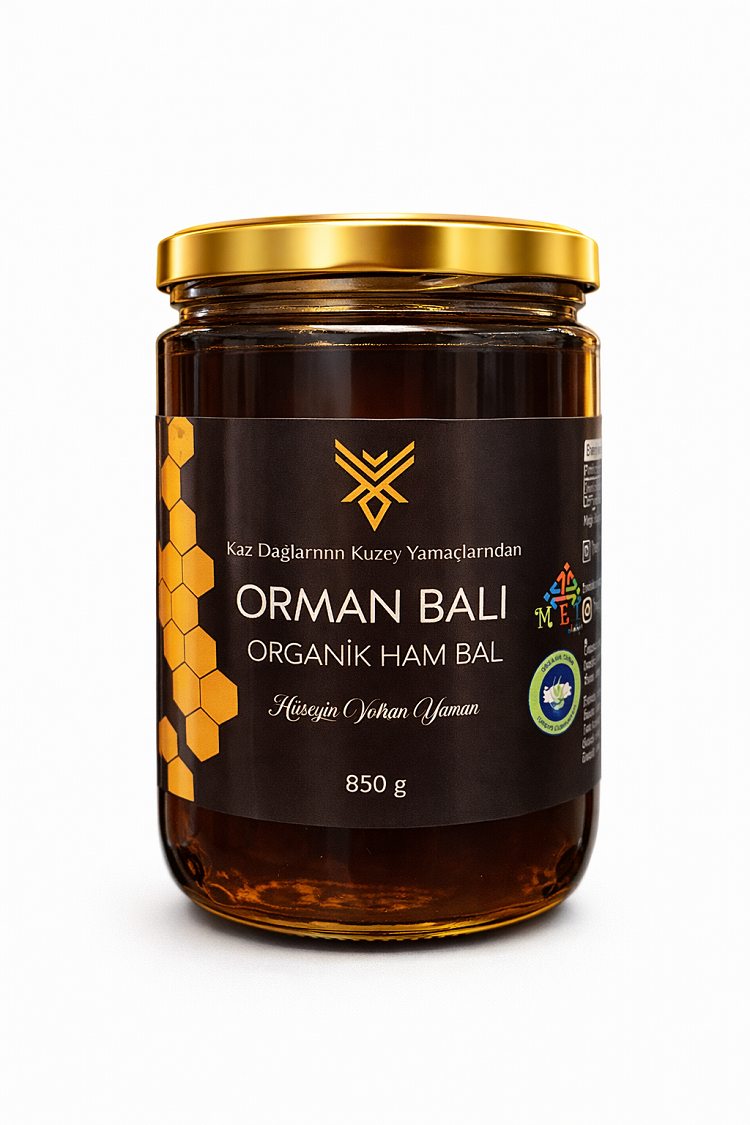 Organik Orman Ham Bal 850gr Kaz Dağları