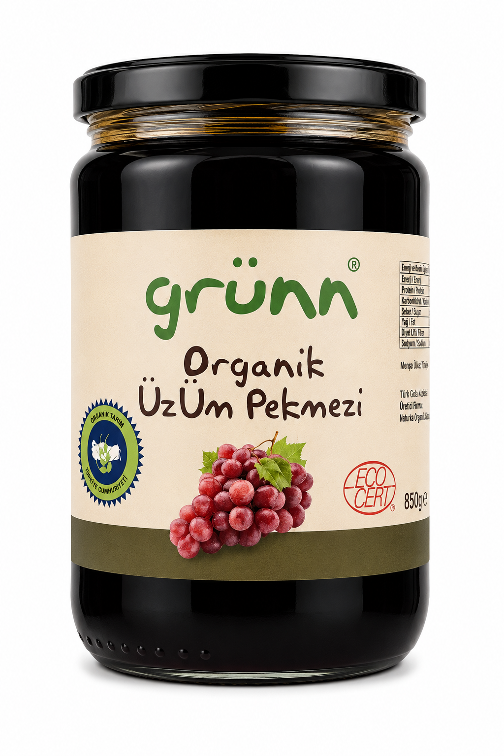 Organik Üzüm Pekmezi 850gr Grünn