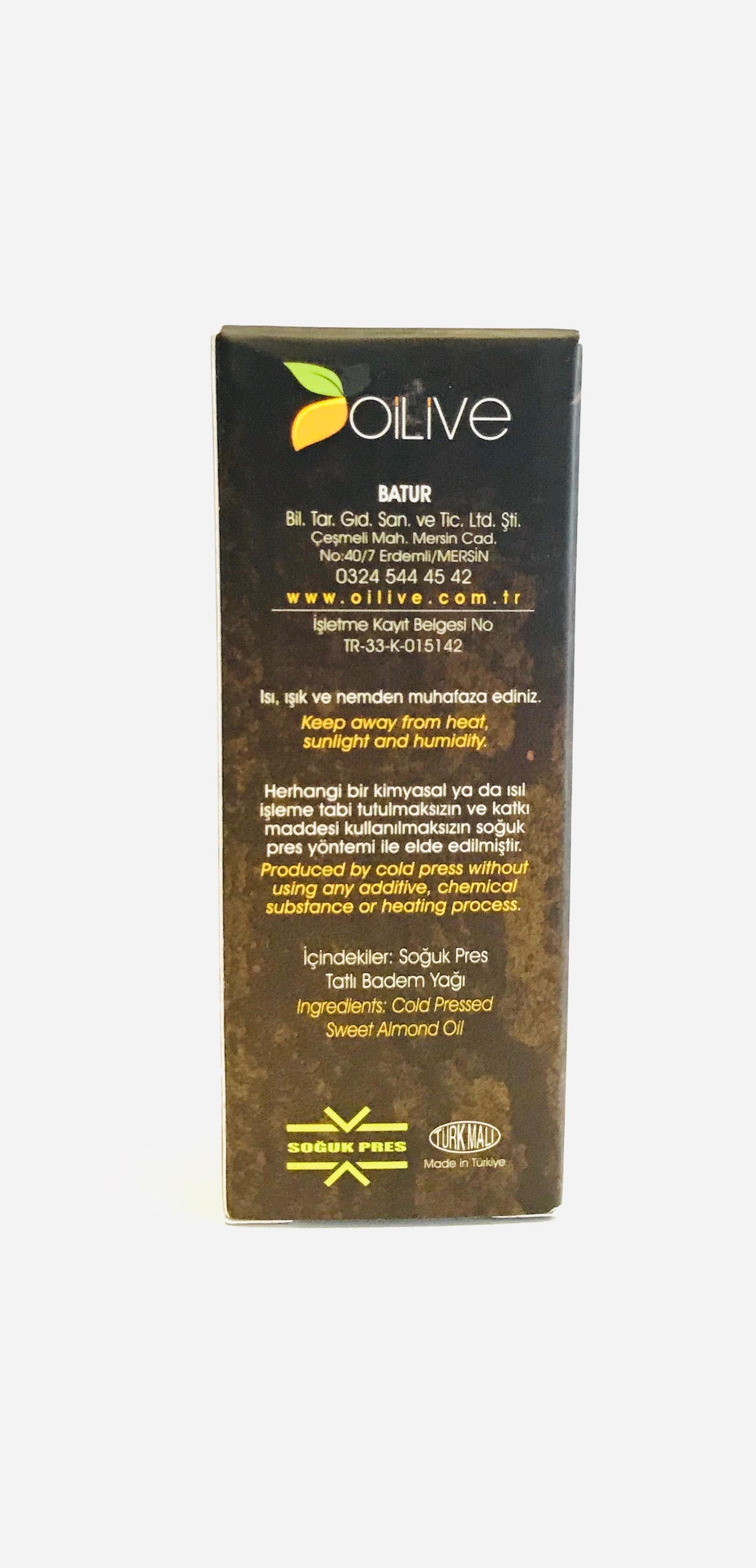 Soğuk Pres Tatlı Badem Yağı 50 Ml Oilive