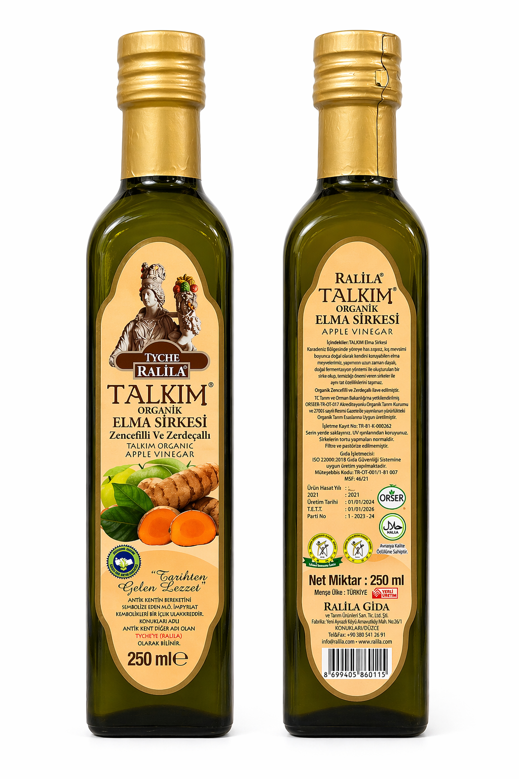 Talkım Elma Sirkesi (Zencefil ve Zerdeçallı) 250Ml Ralila