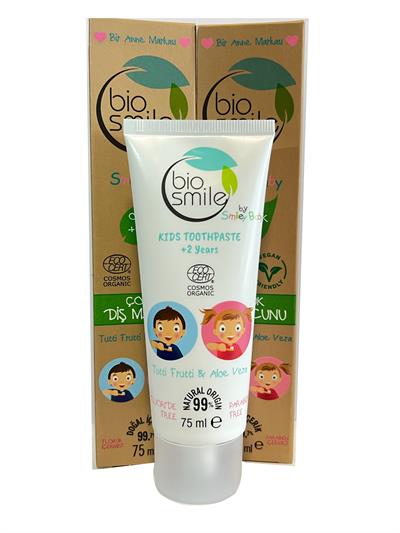 Bio Smile 2 Adet Organik Diş Macunu Tutti Frutti & Aloe Vera 2 Yaş 75Ml