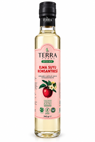 Organik Glutensiz Elma Suyu Konsantresi 340gr Terra Verde