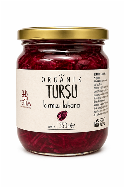 Organik Kırmızı Lahana Turşu 350gr Yerlim