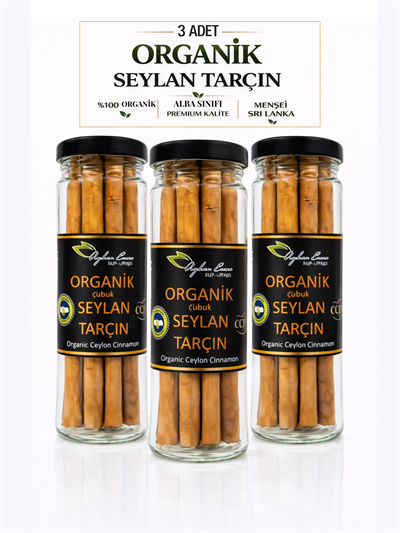 Organik Seylan Çubuk Tarçın 3X25gr Ayhan Ercan (Seylon)