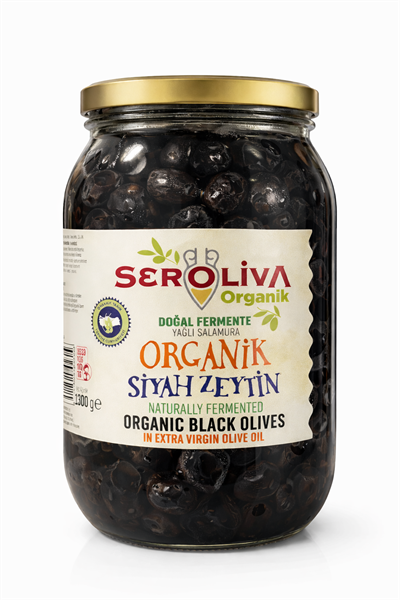 Organik Siyah Zeytin 1300gr Seroliva