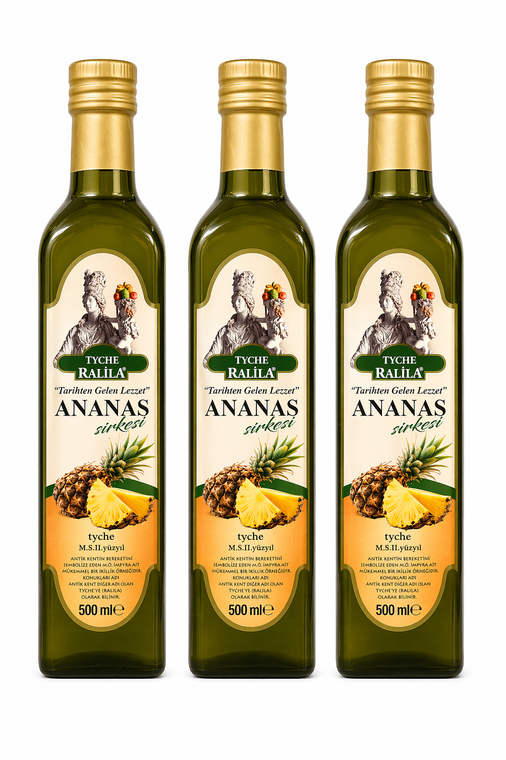 3 Adet Ananas Sirkesi Doğal Fermantasyon 500Ml Ralila