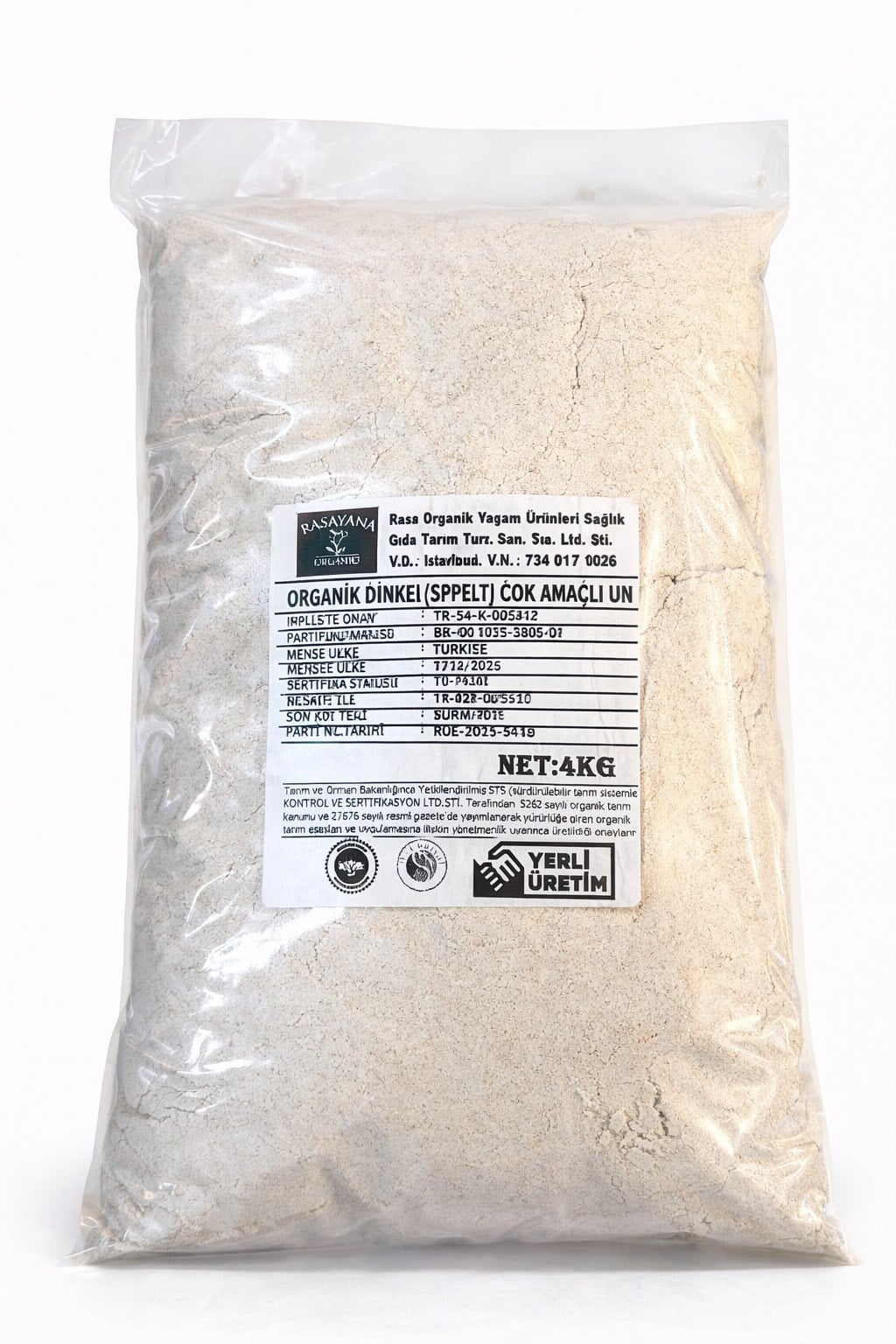 Dinkel Tam Buğday Unu 4kg Rasayana