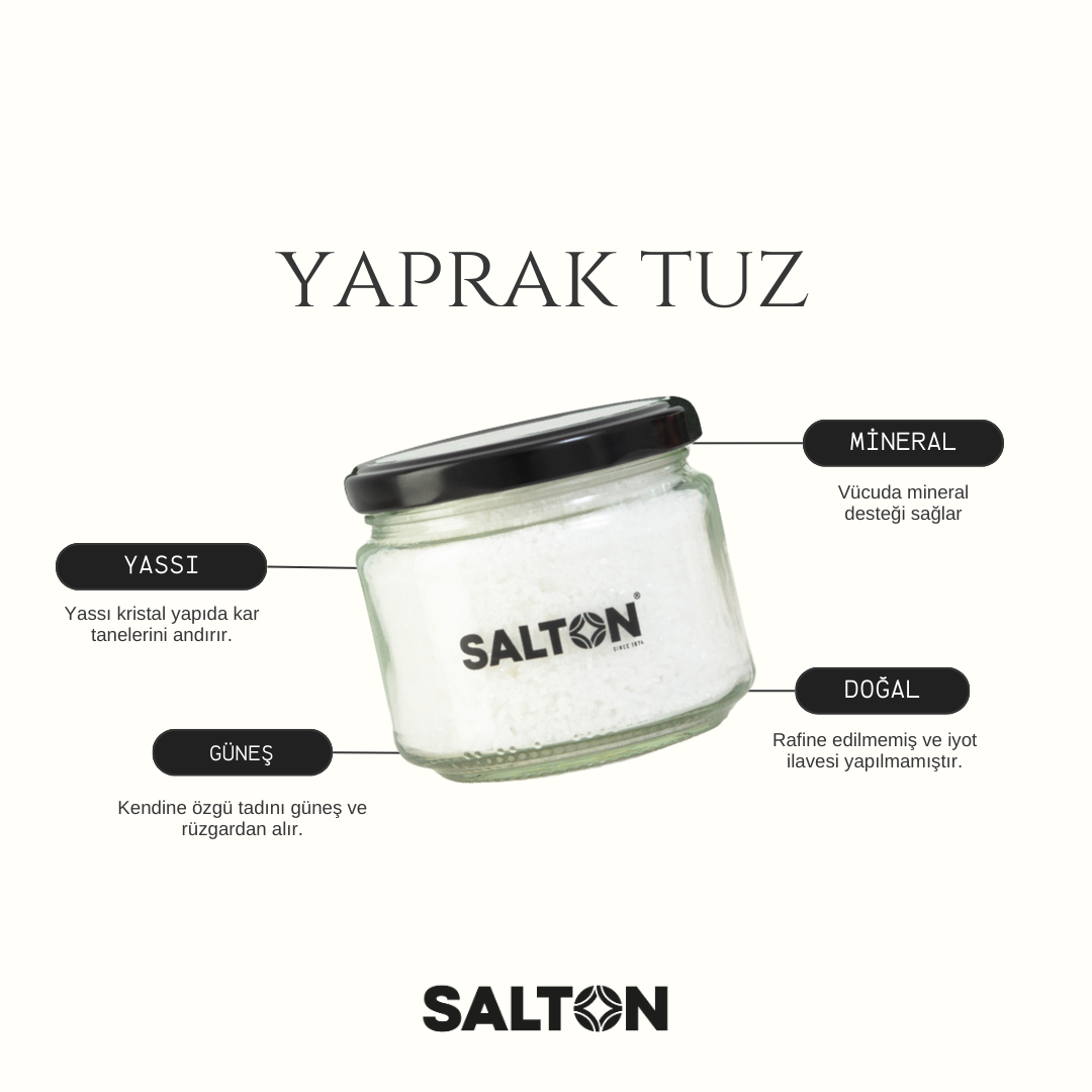 Doğal Salt Flakes (YAPRAK TUZ) Cam Kavanoz 150gr