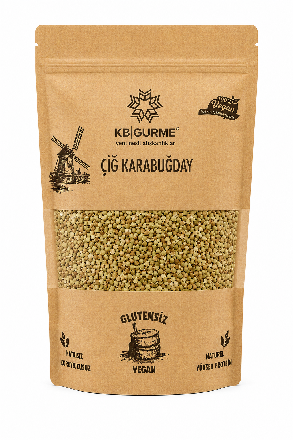 Glutensiz & Vegan Çiğ Karabuğday Tane 1000gr KB Gurme