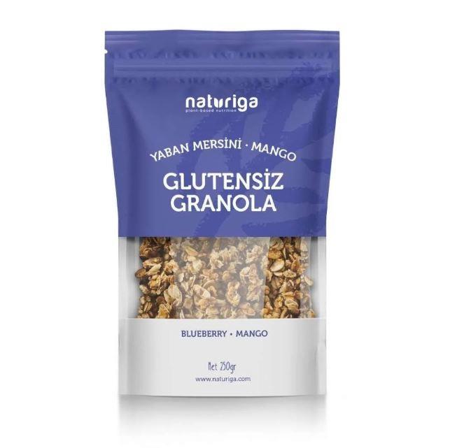 Glutensiz Yaban mersini & Mango Granola 250 gr Naturiga