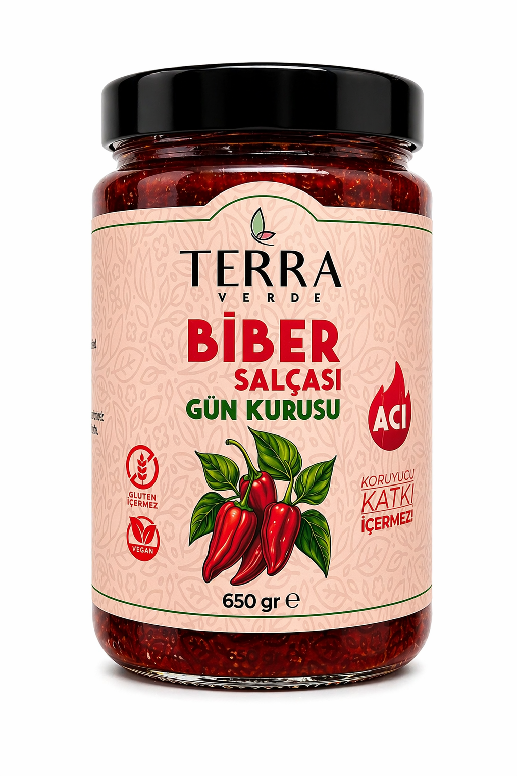 Güneşte Kurutma Acı Biber Salçası 650gr Terra Verde