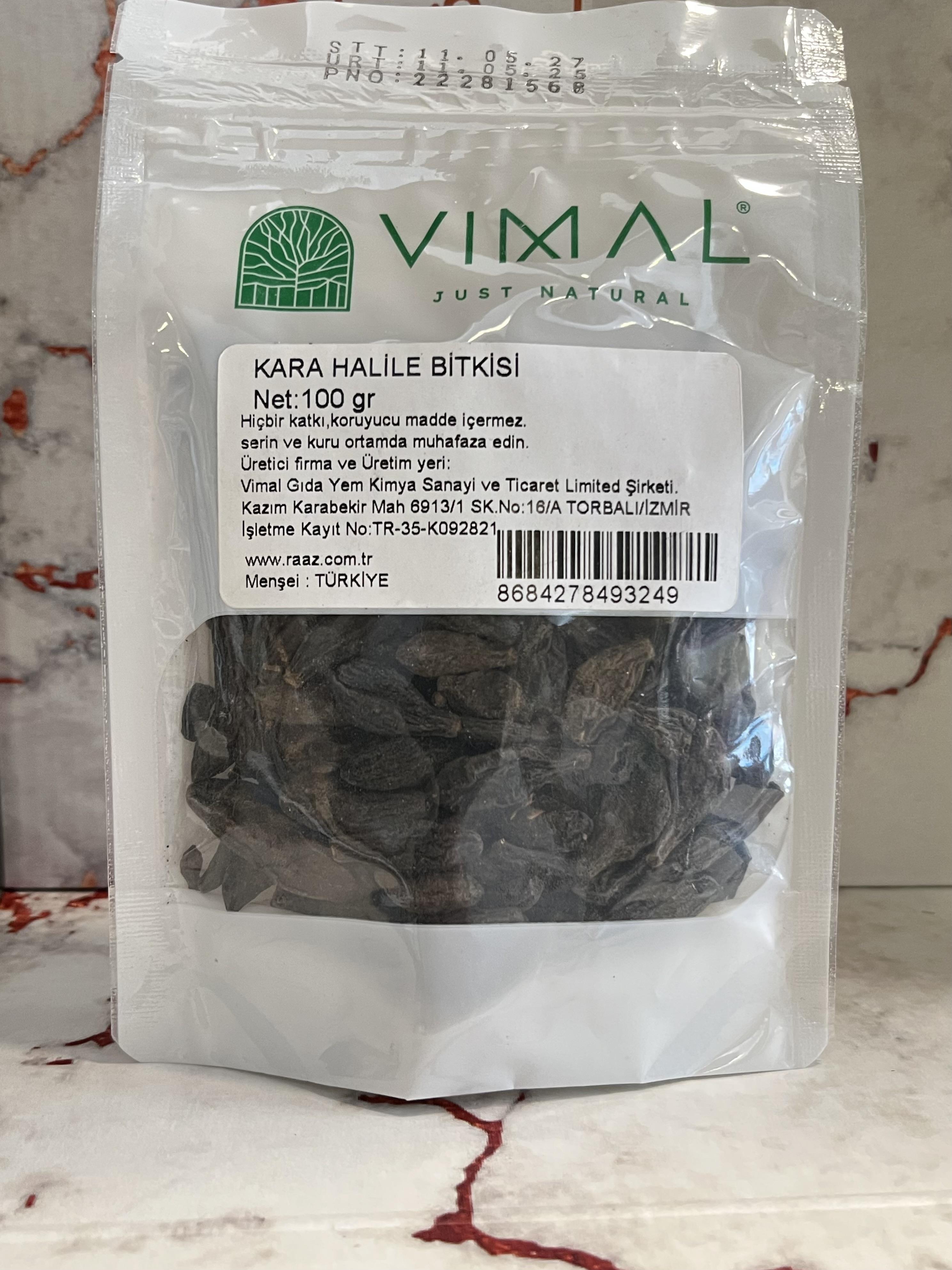 Kara Halile 100 gr -Siyah Cevher- Terminalia Chebula -Kurutulmuş Karahalile Bitkisi