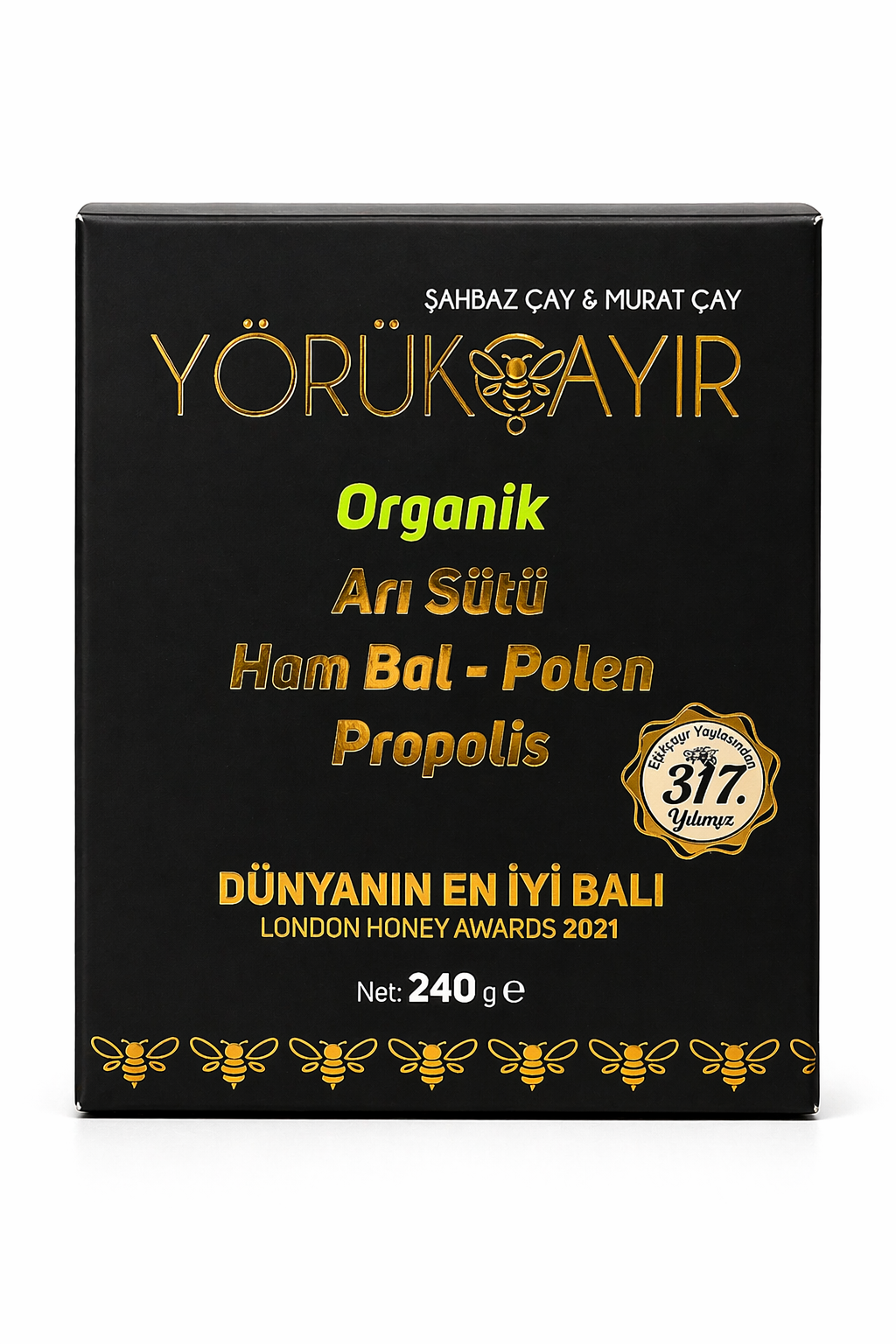 Organik Arı Sütü Bal Polen Propolis Karışımı Şahbaz Çay Yörükçayır