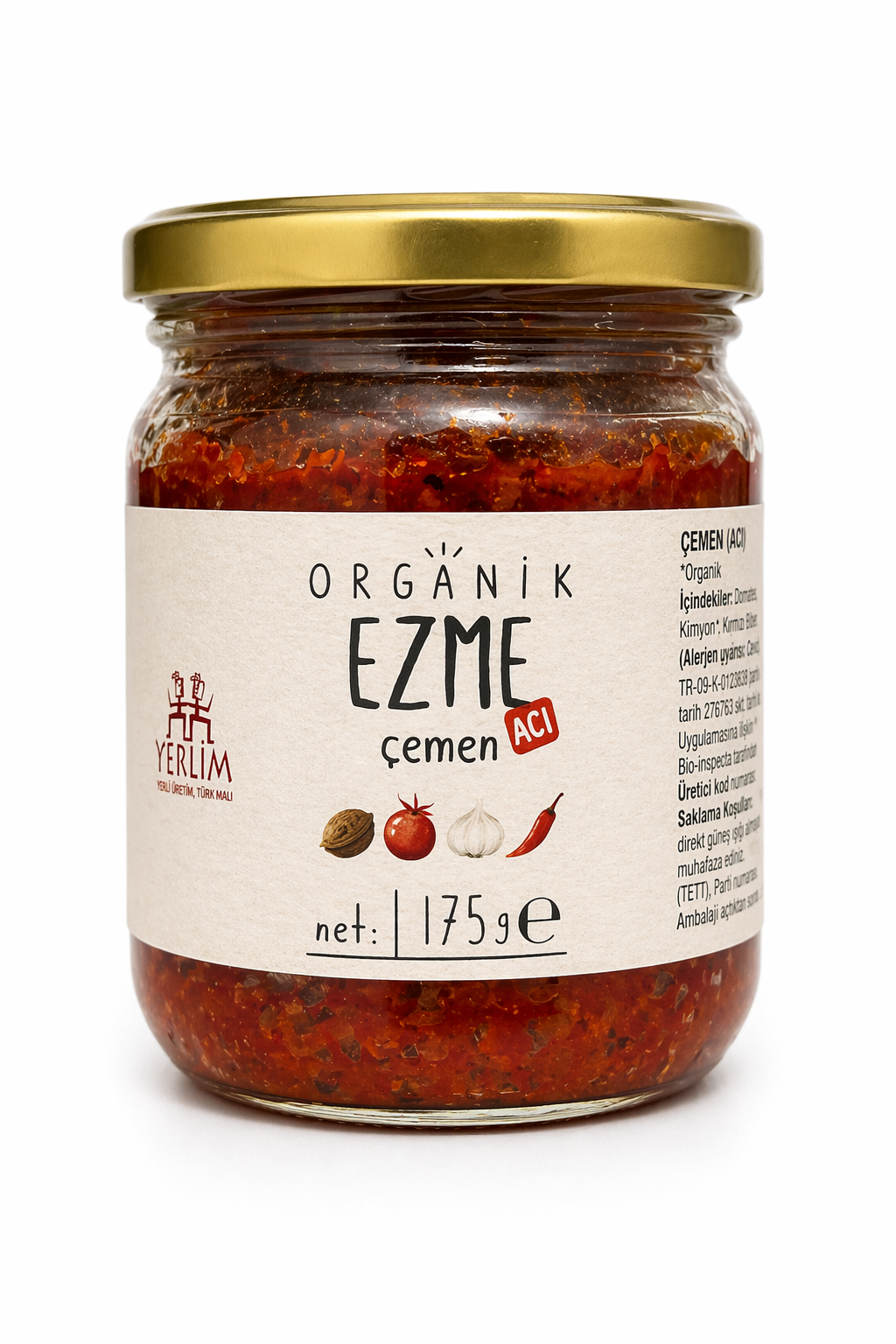 Organik Ezme Acı Çemen 175gr Yerlim
