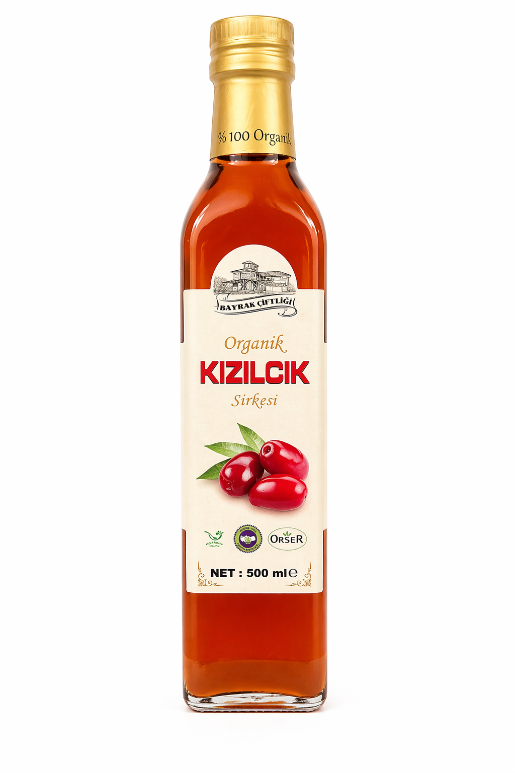 Organik Fermente Kızılcık Sirkesi 500 Ml