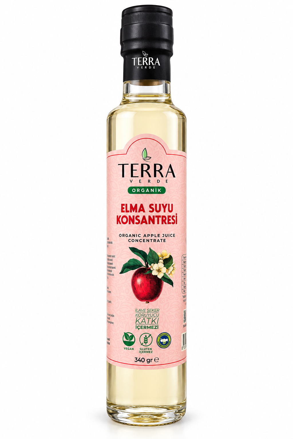 Organik Glutensiz Elma Suyu Konsantresi 340gr Terra Verde