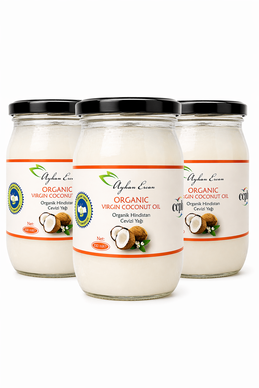 Organik Hindistan Cevizi Yağı 3 X 330Ml Ayhan Ercan