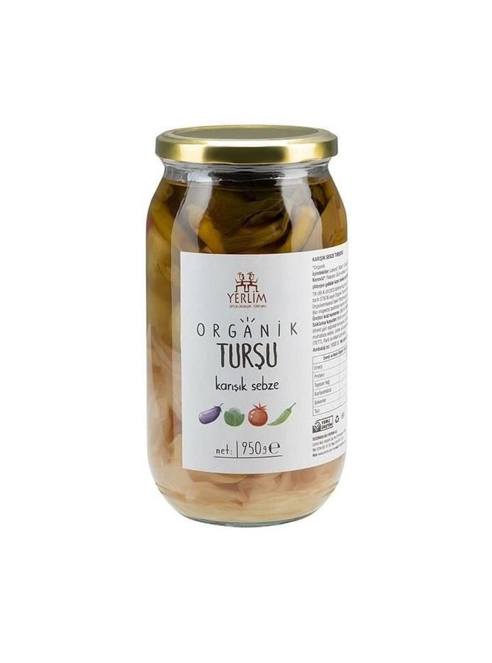 Organik Karışık Sebze Turşu 950gr Yerlim